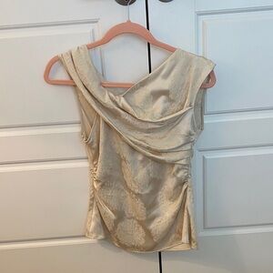 Zara satin Cream Sleeveless off the shoulder Top